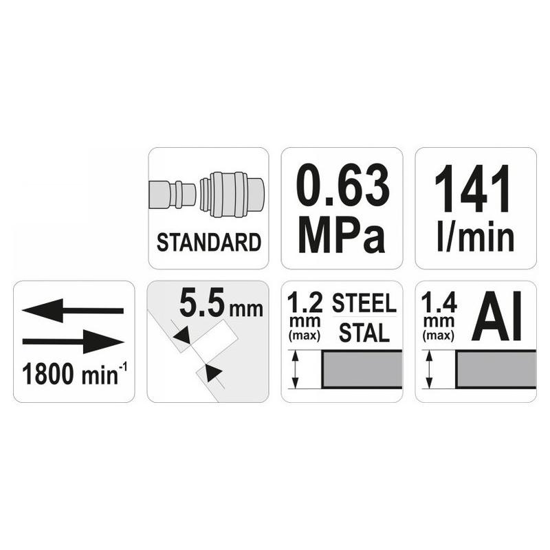YATO Pneumatikus lemezvágó (YT-09944) YATO Pneumatikus lemezvágó (YT-09944)