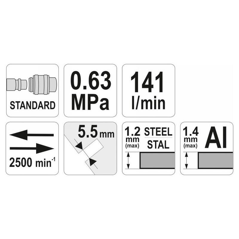 YATO Pneumatikus lemezvágó (YT-09945) YATO Pneumatikus lemezvágó (YT-09945)