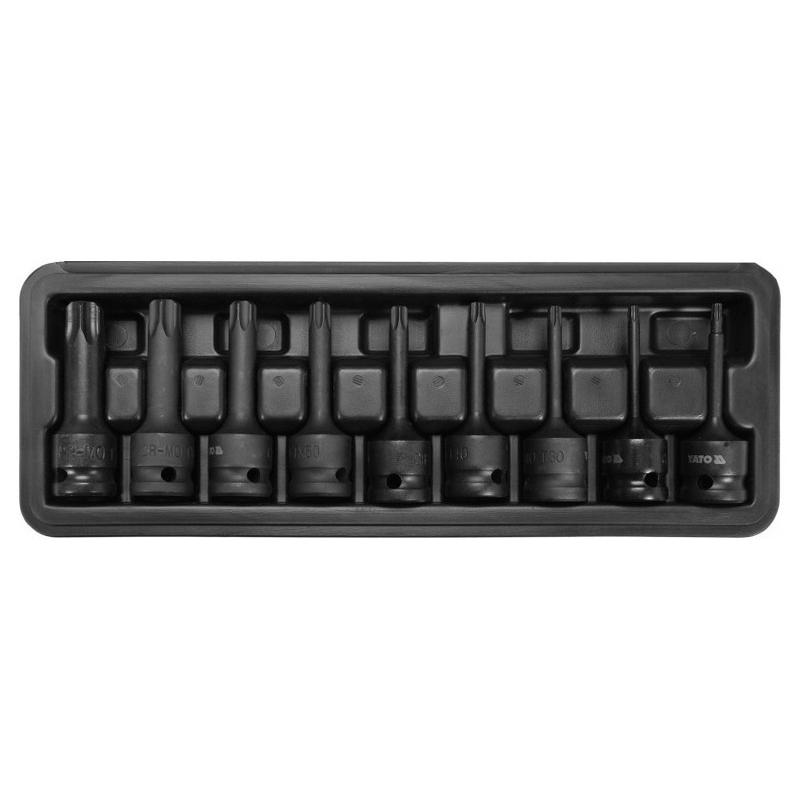 YATO Gépi hosszú bit dugókulcs készlet 9 részes Torx 1/2' T20-T70 CrMo (YT-10654) YATO Gépi hosszú bit dugókulcs készlet 9 részes Torx 1/2' T20-T70 CrMo (YT-10654)