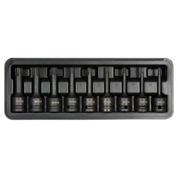 YATO Gépi hosszú bit dugókulcs készlet 9 részes Ribe 1/2' RM5-RM14 CrMo (YT-10681)