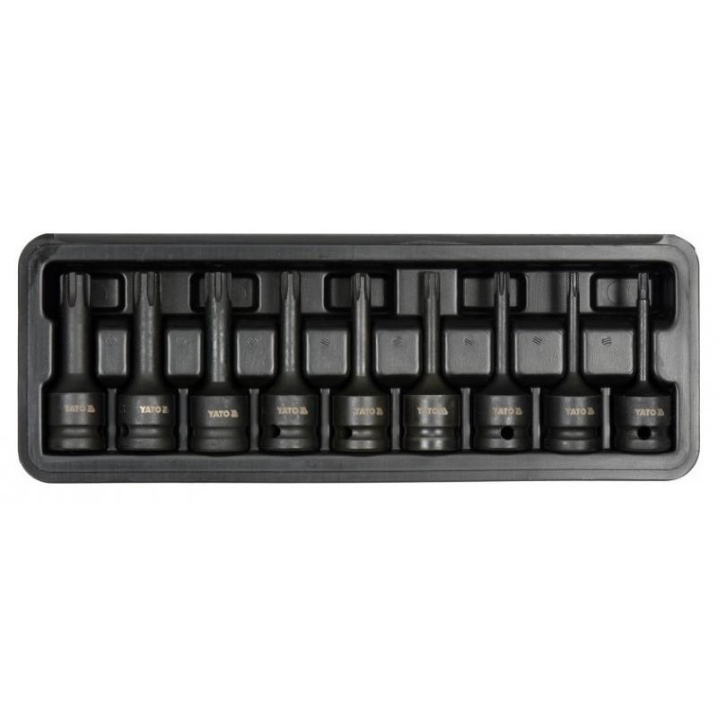 YATO Gépi hosszú bit dugókulcs készlet 9 részes Ribe 1/2' RM5-RM14 CrMo (YT-10681) YATO Gépi hosszú bit dugókulcs készlet 9 részes Ribe 1/2' RM5-RM14 CrMo (YT-10681)