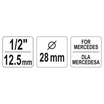 YATO Befecskendező szivattyú dugókulcs 1/2' 28 mm Mercedes (YT-12005) YATO Befecskendező szivattyú dugókulcs 1/2' 28 mm Mercedes (YT-12005)