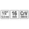 YATO Gyertyakulcs 1/2' 16 mm / 64 mm CrV (YT-12531)