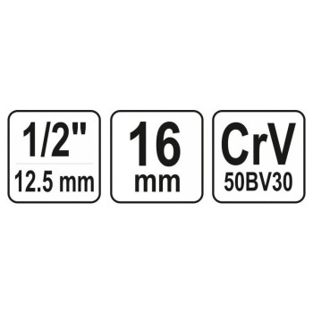 YATO Gyertyakulcs 1/2' 16 mm / 64 mm CrV (YT-12531)