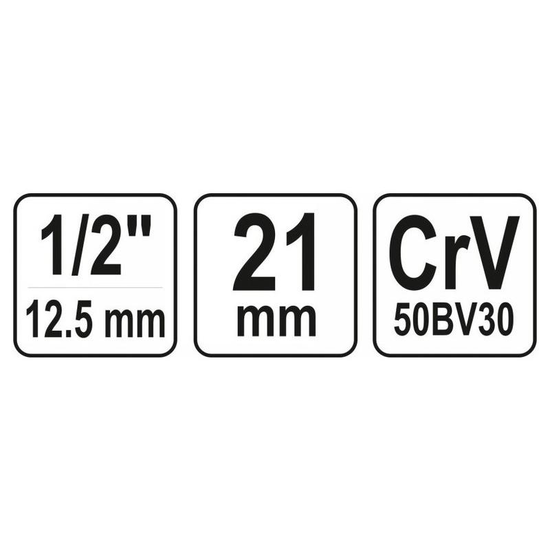 YATO Gyertyakulcs 1/2' 21 mm / 64 mm CrV (YT-12541)