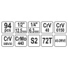 YATO Dugókulcs készlet 94 részes 1/4', 1/2' CrV (YT-12681) YATO Dugókulcs készlet 94 részes 1/4', 1/2' CrV (YT-12681)