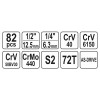 YATO Dugókulcs készlet 82 részes 1/4', 1/2' CrV (YT-12691)