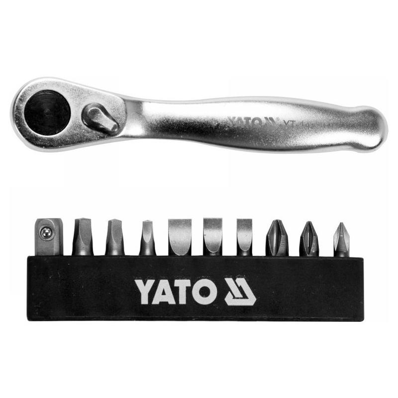 YATO Racsnis csavarbehajtó bit készlet 11 részes CrV (YT-14390)