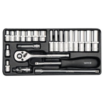 YATO Dugókulcs készlet 23 részes 1/4' 4-13 mm CrV (YT-14421)