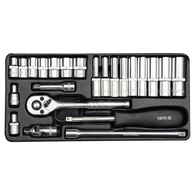 YATO Dugókulcs készlet 23 részes 1/4' 4-13 mm CrV (YT-14421)