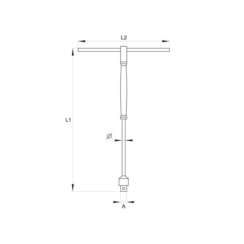 YATO T-hajtószár 3/8' x 310 mm forg. nyéllel CrV (YT-1566)