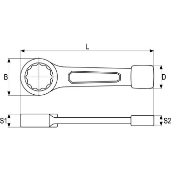 YATO Üthető csillagkulcs 38 mm / 210 mm CrV (YT-1606)