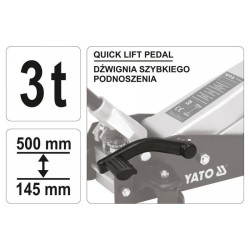 YATO Hidraulikus krokodil emelő 3,0 t gyorsemelő pedállal (YT-17213)