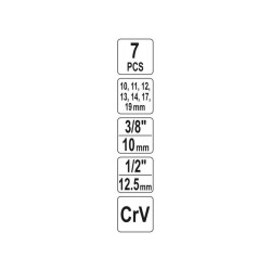 YATO Nyitott dugókulcs készlet 7 részes 3/8', 1/2' CrV (YT-17508) YATO Nyitott dugókulcs készlet 7 részes 3/8', 1/2' CrV (YT-17508)