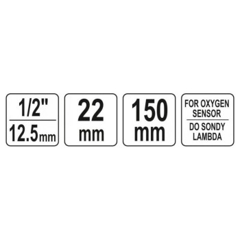 YATO Lambdaszonda hosszú dugókulcs 1/2' 22 mm CrV (YT-17513)