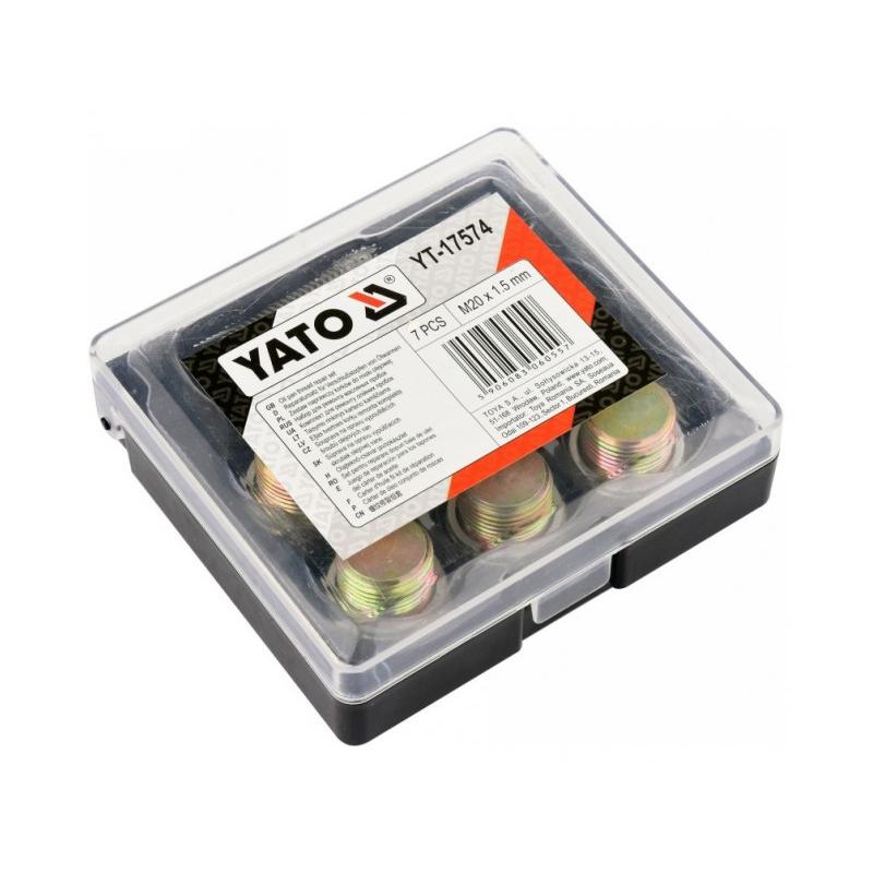YATO Olajleeresztő csavar menetjavító készlet 7 részes M20x1,5 mm (YT-17574)