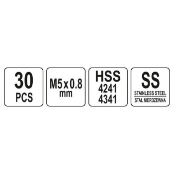 YATO Menetjavító készlet 30 részes M5 0,8mm (YT-17631)