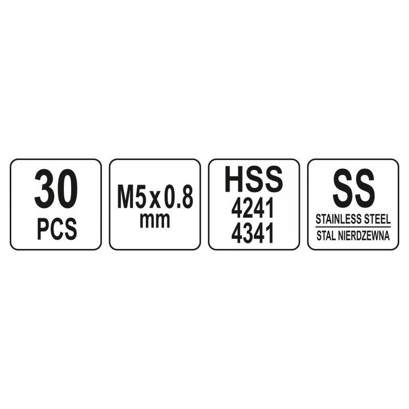 YATO Menetjavító készlet 30 részes M5 0,8mm (YT-17631)