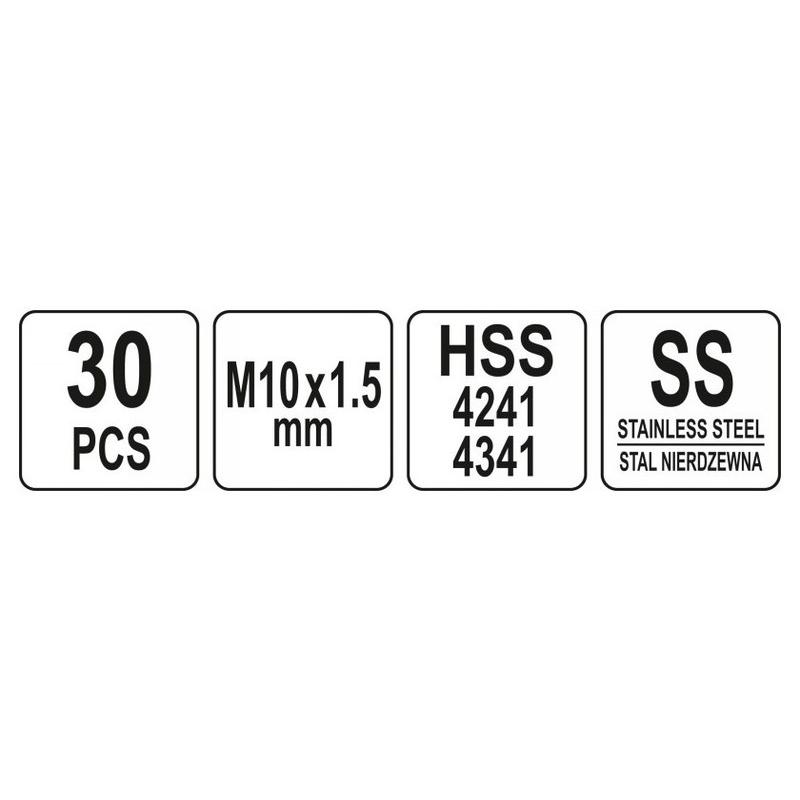 YATO Menetjavító készlet 30 részes M10 1,5mm (YT-17634)