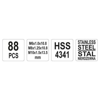 YATO Menetjavító készlet 88 részes M6-M8-M10 (YT-1769)