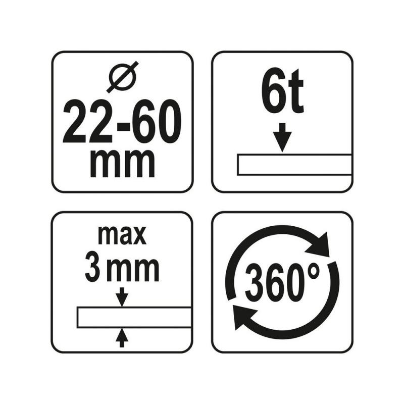 YATO Hidraulikus lemezlyukasztó 22 - 60 mm 360° (YT-18900)