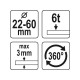 YATO Hidraulikus lemezlyukasztó 22 - 60 mm 360° (YT-18900)