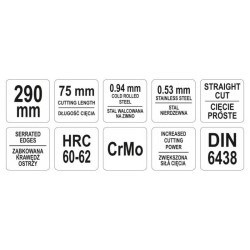 YATO Lemezvágó olló egyenes 290 mm (YT-1922) YATO Lemezvágó olló egyenes 290 mm (YT-1922)