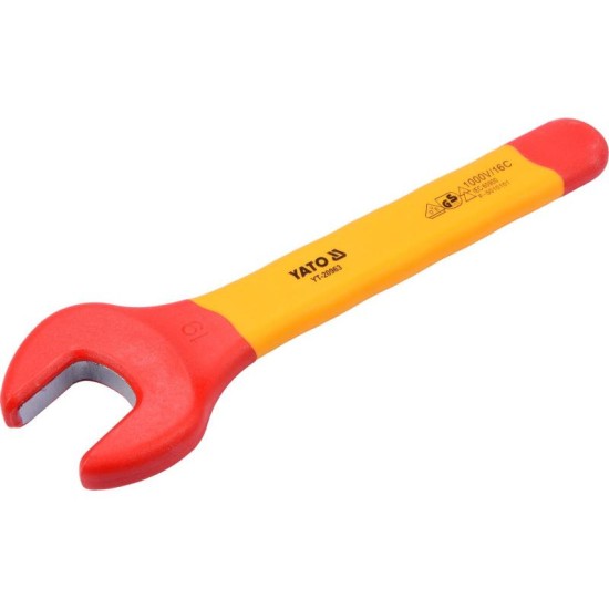 YATO Villáskulcs 19 mm / 175 mm 1000 V-ig szigetelt CrV (YT-20963) YATO Villáskulcs 19 mm / 175 mm 1000 V-ig szigetelt CrV (YT-20963)