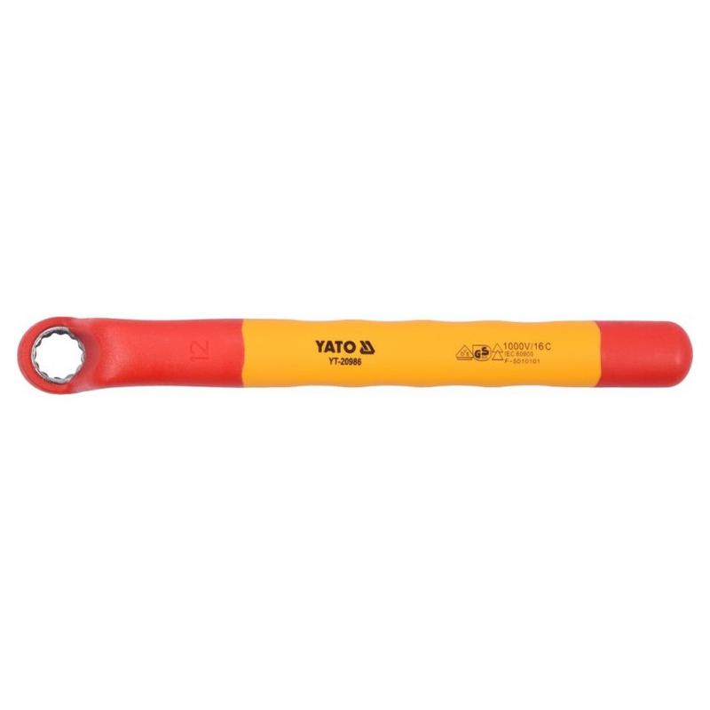 YATO Hajlított csillagkulcs 12 mm / 190 mm 1000 V-ig szigetelt CrV (YT-20986) YATO Hajlított csillagkulcs 12 mm / 190 mm 1000 V-ig szigetelt CrV (YT-20986)