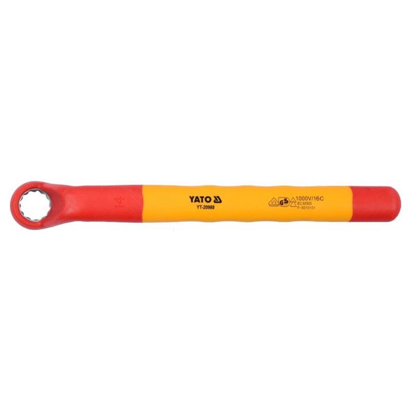 YATO Hajlított csillagkulcs 14 mm / 205 mm 1000 V-ig szigetelt CrV (YT-20988)