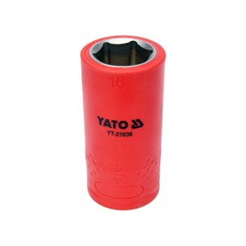 YATO Szigetelt dugókulcs 1/2' 16 mm 1000 V CrV (YT-21036) YATO Szigetelt dugókulcs 1/2' 16 mm 1000 V CrV (YT-21036)