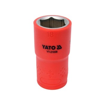 YATO Szigetelt dugókulcs 1/2' 18 mm 1000 V CrV (YT-21038) YATO Szigetelt dugókulcs 1/2' 18 mm 1000 V CrV (YT-21038)