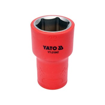 YATO Szigetelt dugókulcs 1/2' 22 mm 1000 V CrV (YT-21042) YATO Szigetelt dugókulcs 1/2' 22 mm 1000 V CrV (YT-21042)