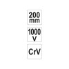 YATO Hosszúcsőrű fogó egyenes 200 mm 1000 V-ig szigetelt CrV (YT-21155)