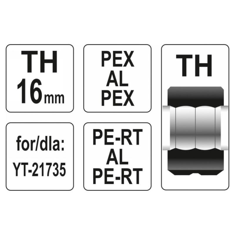 YATO Krimpelő betét YT-21735 krimpelőhöz TH-típus 16 mm (YT-21744)