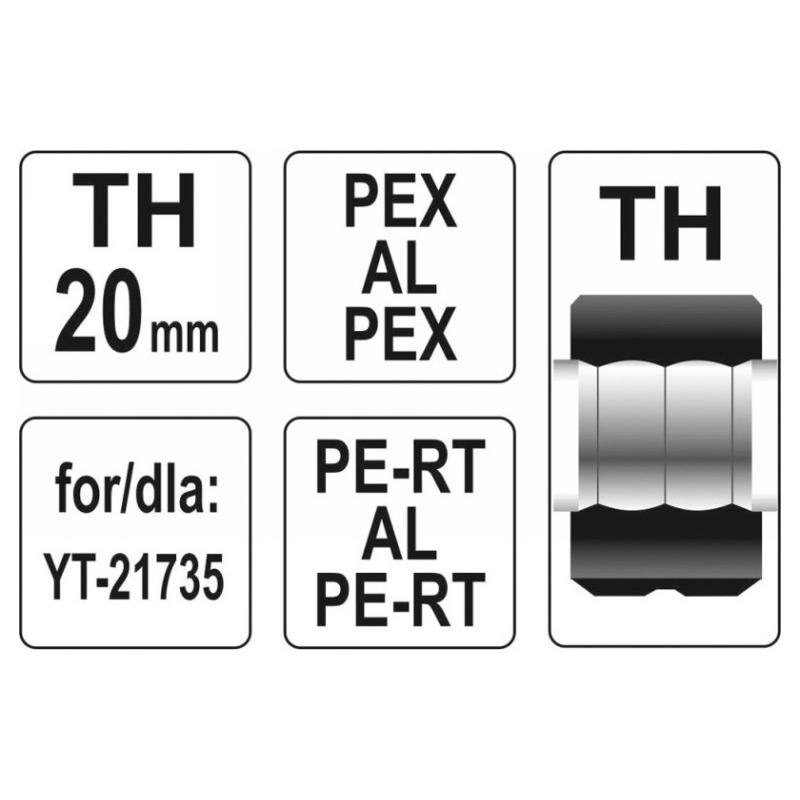 YATO Krimpelő betét YT-21735 krimpelőhöz TH-típus 20 mm (YT-21745)
