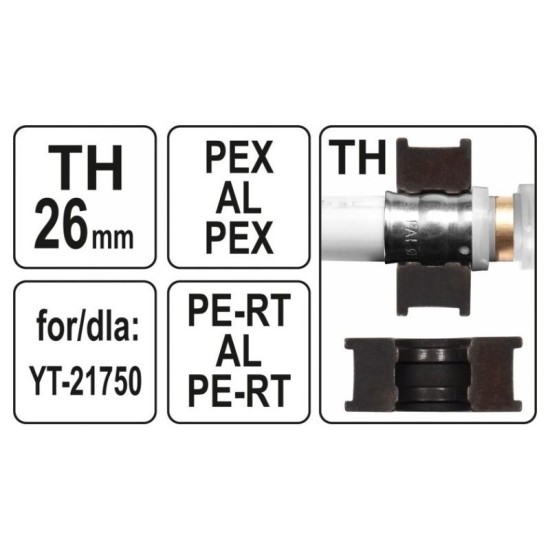 YATO Krimpelő betét YT-21750 krimpelőhöz TH-típus 26 mm (YT-21754) YATO Krimpelő betét YT-21750 krimpelőhöz TH-típus 26 mm (YT-21754)
