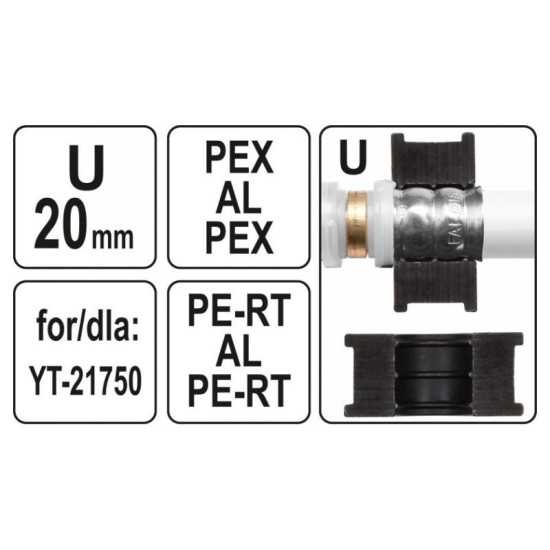 YATO Krimpelő betét YT-21750 krimpelőhöz U-típus 20 mm (YT-21756)