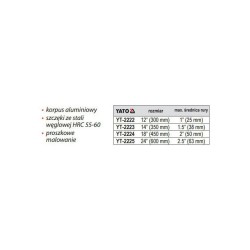 YATO Egykezes csőfogó 2' 450 mm alu (YT-2224) YATO Egykezes csőfogó 2' 450 mm alu (YT-2224)