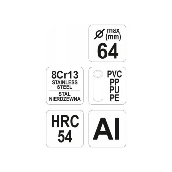 YATO Csővágó olló (PVC) Max D=64 mm Al (YT-2229) YATO Csővágó olló (PVC) Max D=64 mm Al (YT-2229)
