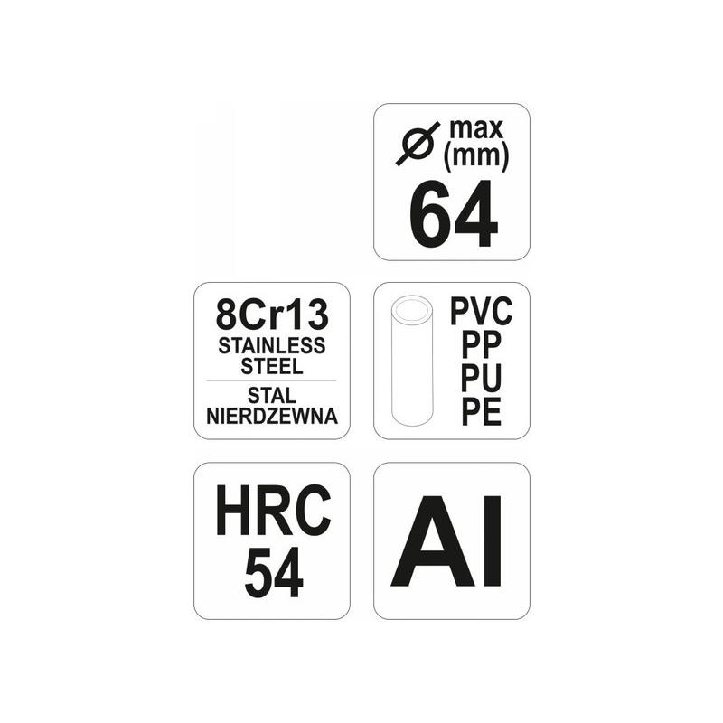 YATO Csővágó olló (PVC) Max D=64 mm Al (YT-2229)