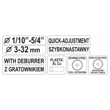 YATO Csővágó 3-32mm (YT-22338) YATO Csővágó 3-32mm (YT-22338)
