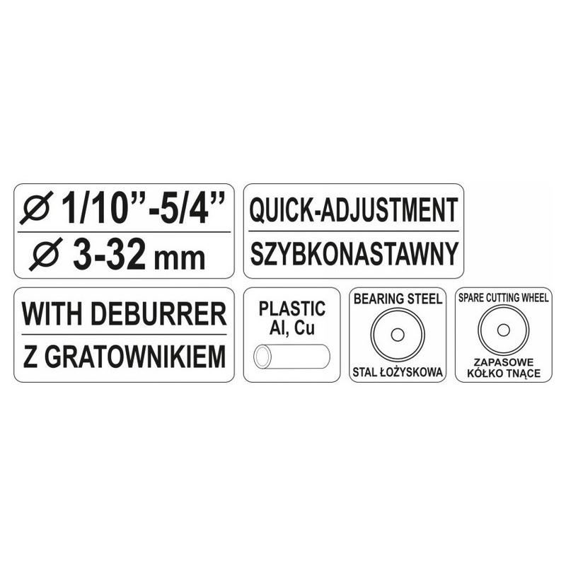 YATO Csővágó 3-32mm (YT-22338) YATO Csővágó 3-32mm (YT-22338)
