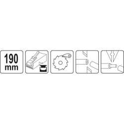 YATO Krimpelő fogó 190 mm UTP hálózati/RJ45 és telefon/RJ11 csatlakozókhoz (YT-22442) YATO Krimpelő fogó 190 mm UTP hálózati/RJ45 és telefon/RJ11 csatlakozókhoz (YT-22442)