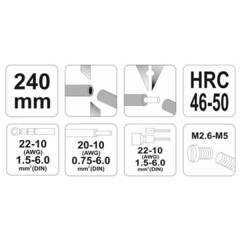 YATO Blankoló fogó 240 mm/1,5-6,0 mm2 (YT-22930)