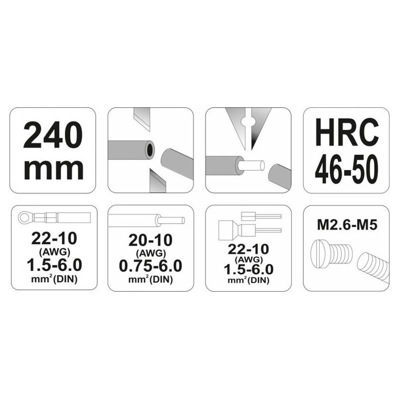 YATO Blankoló fogó 240 mm/1,5-6,0 mm2 (YT-22930)