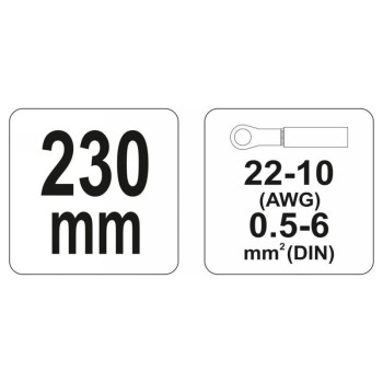 YATO Krimpelő fogó 230 mm/0,5-6,0 mm2 (YT-2296)