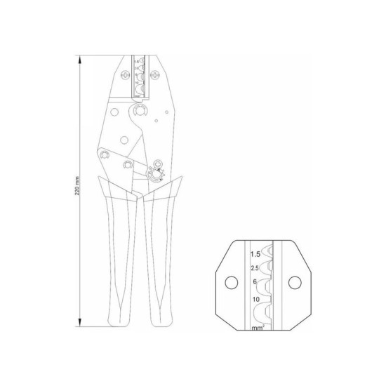 YATO Krimpelő fogó 230 mm/1,5-10 mm2 (YT-2297)