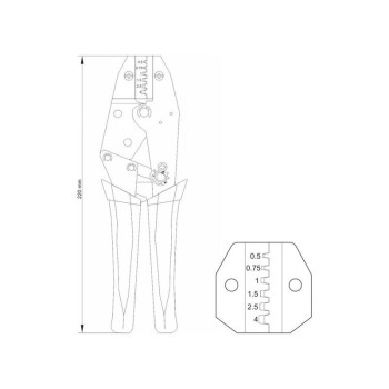 YATO Krimpelő fogó 230 mm/0,5-4,0 mm2 (YT-2299)