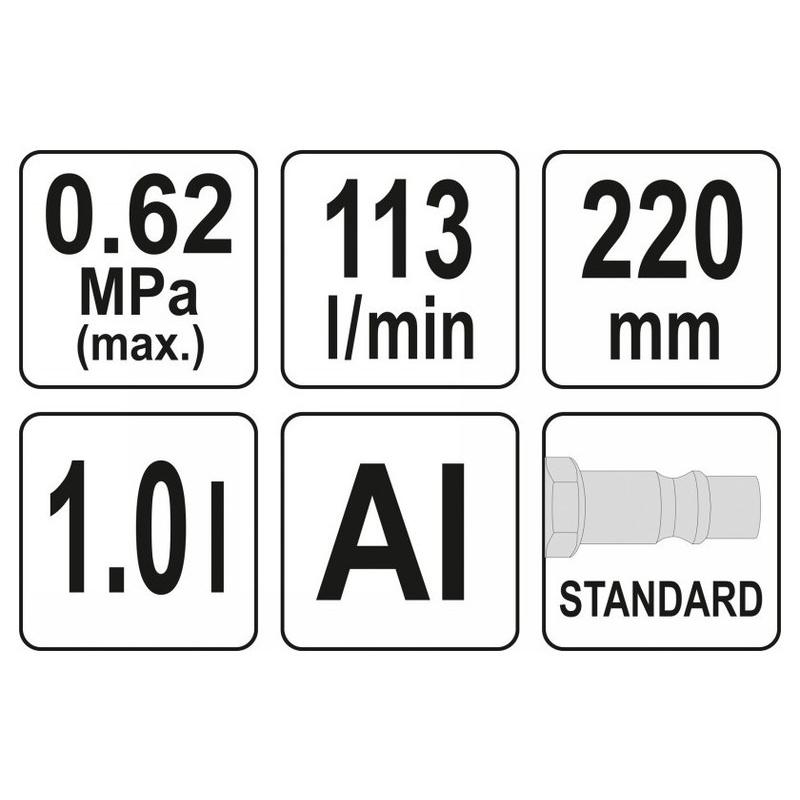 YATO Pneumatikus habszóró pisztoly Alumínium 1 liter (YT-23640)